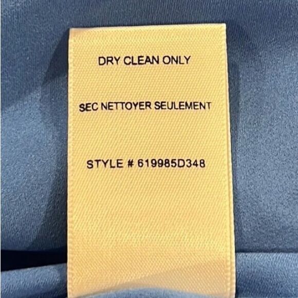 Rebecca Taylor nova dot clip long sleeve wrap dress in blue silk blend size 6 - Picture 13 of 13